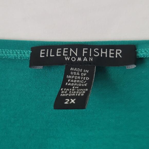 Eileen Fisher- Women's Plus Green V Neck Jersey Dress- size 2x - Picture 3 of 6
